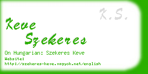 keve szekeres business card